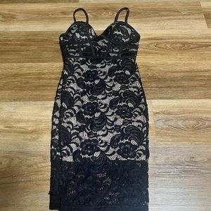 black lace dress bustier